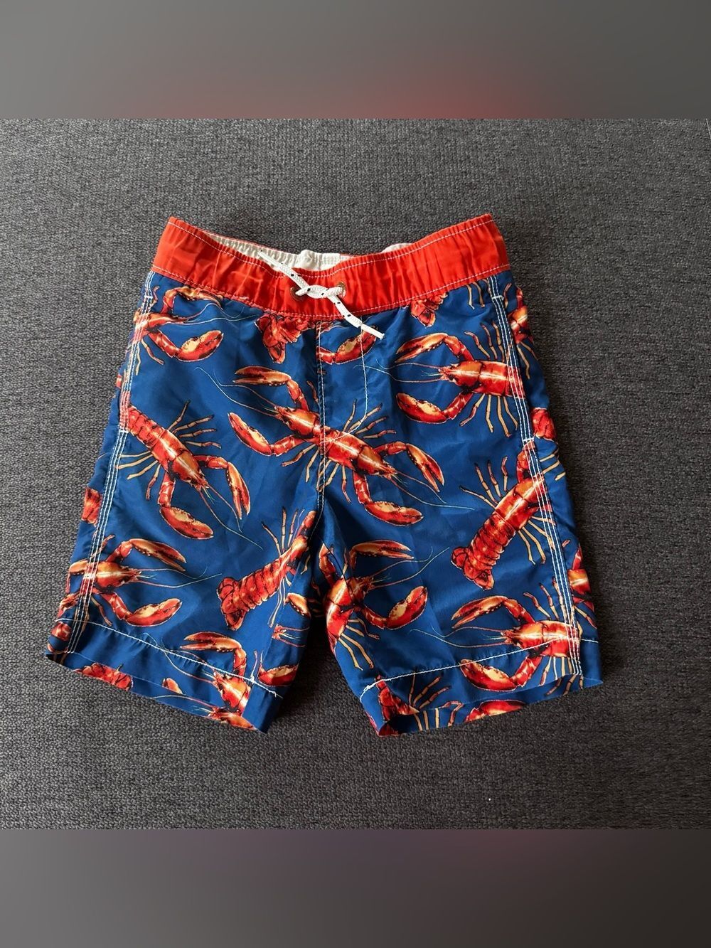 GAP Swim Trunks Shorts Blue Orange Lobster Beach Resort Vacation Boys XS 4-5